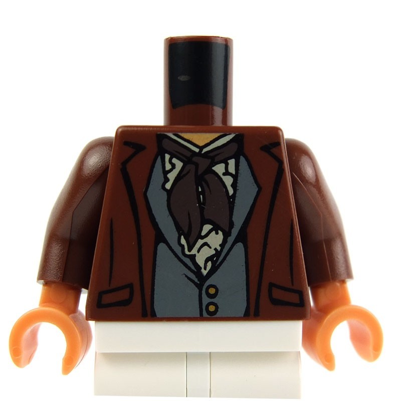 Lego Acessories Minifig Reddish Brown Torso Jacket Over Vest With