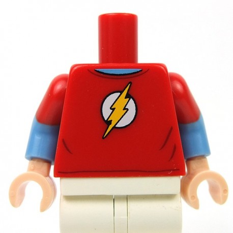 Lego Acessories Minifig Red Torso Red T-Shirt with Yellow Lightning Bolt  with Short Sleeves