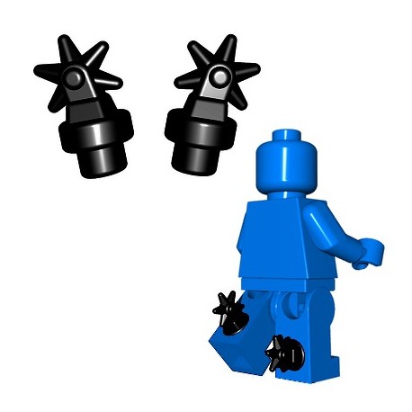 Temmelig plus spøgelse BrickWarriors Lego Custom Minifig Accessories Spurs (Black - Pair﻿)﻿