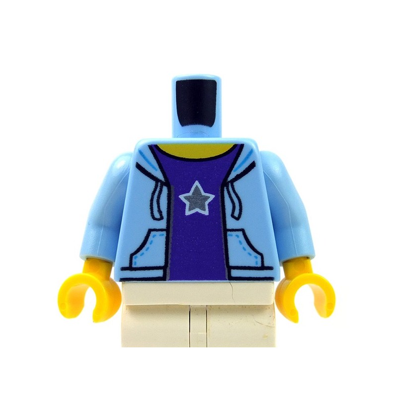 Blue Light ﻿﻿﻿﻿﻿Bright Sweatshirt Lego Torso Hooded Minifig Acessories
