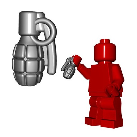 Lego Brick Warriors Gangster Rifle﻿ Frag Grenade Steel