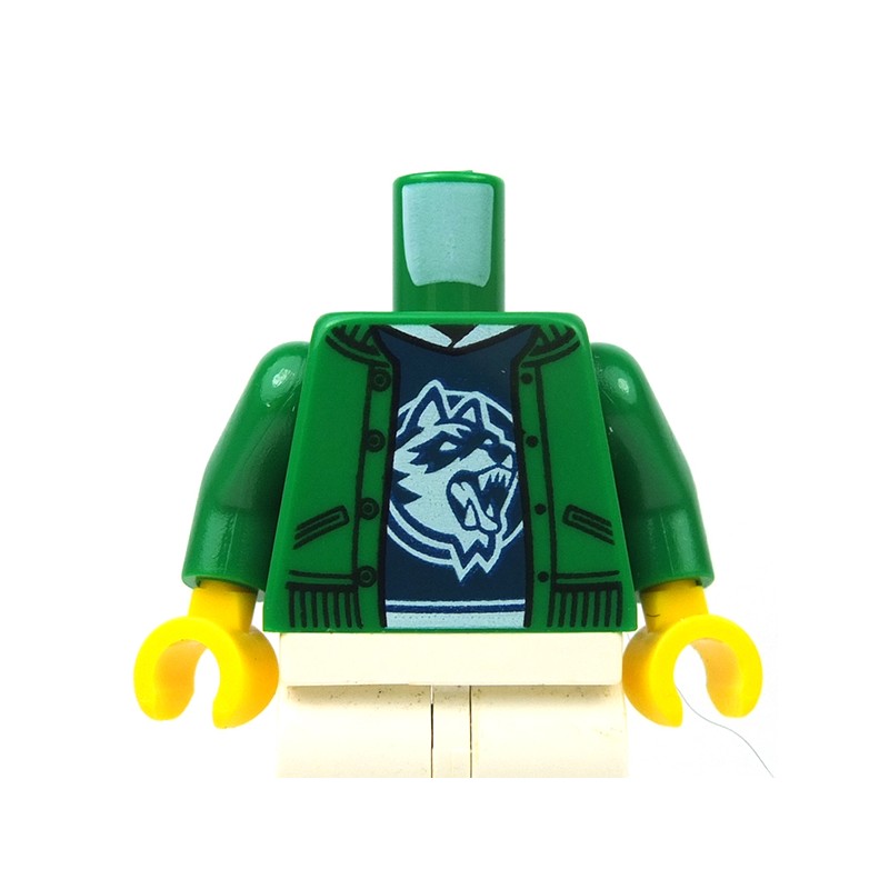 Green Jacket Logo Raccoon Minifigure Acessories Lego Torso