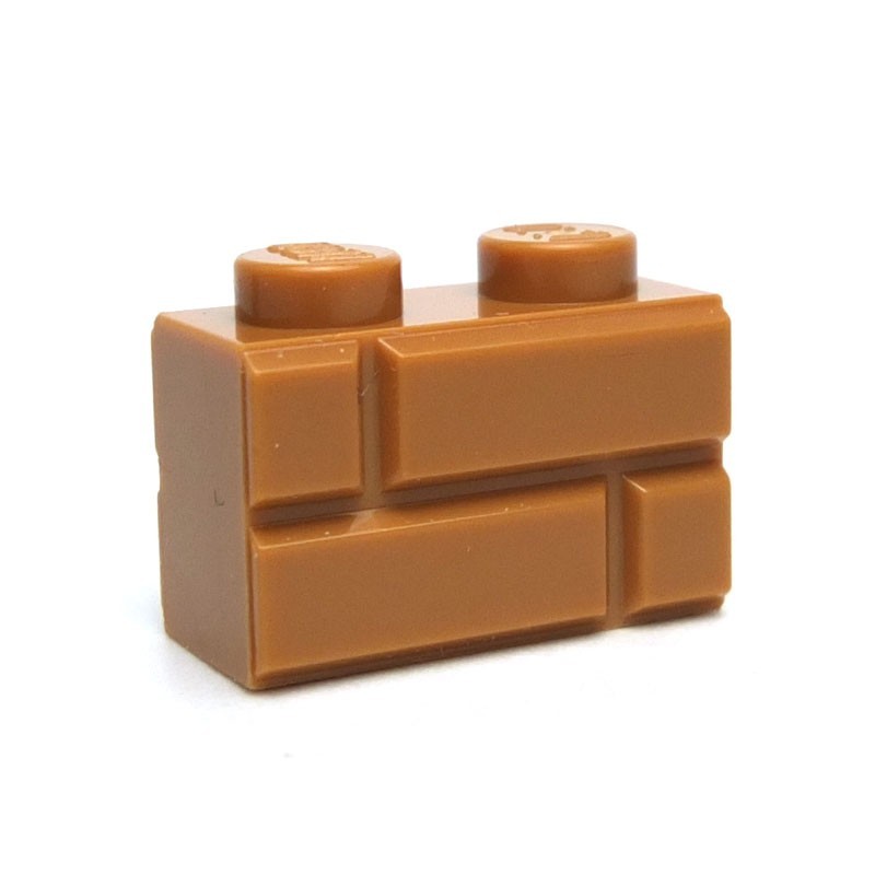 Lego Spare Parts Brick 1x2 Modified with Masonry Profile Medium Dark