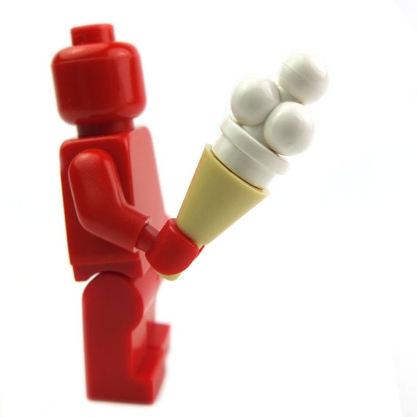 Lego Minifig Accessories Ice Cream Cone and Scoops White La